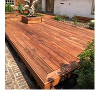 Lame terrasse bois exotique - MUIRACATIARA / TIGER WOOD - LISSE - Ep.21 mm / l.145 mm - Petites longueurs