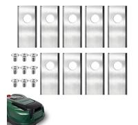 Lame Tondeuse Gazon pour Parkside - 9X Lame Robot Tondeuse pour Parkside PMRA/PMRDA, Lames de Tondeuses Robot, Lames de Rechange en Acier Inoxydable avec Vis, Accessoire pour Tondeuses Robot et Jardin