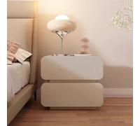 LAMEDOAT Table de Chevet Design sur Pied, avec Armoire de Chambre à Coucher à 2 tiroirs, Armoire latérale Minimaliste en Bois, Meubles de Chambre à Coucher (Couleur : Kaki, Taille : 55 cm)