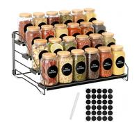 lameico Étagère à épices verticale à quatre niveaux, réglable, pas de perçage nécessaire, adaptée pour ranger les épices dans les cuisines, les armoires et les salles de bain.