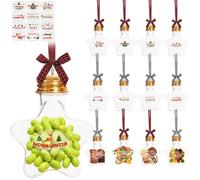 LAMEK 12 Pcs Lot de Bouteilles Décoratives de Noël en Forme de Pentagramme Boule Transparente à Remplir Boule de Noël Transparente Boules de Noël à Suspendre Ornement Sapin de Noël