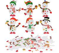 LAMEK 12Pcs Activite Noel Enfant Kit Creatif Bricolage Bonhomme de Neige pour DIY Loisirs Créatifs Arbre Noël pour Hiver Noel Décorations
