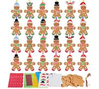 LAMEK 24Pcs Bonhomme de Pain d'Épices DéCorations de NoëL Originales Loisirs Créatifs pour Noël Fête DIY Craft Cadeau de Décoration de Noël Personnalisés 3-12 ans
