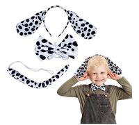 LAMEK 3Pcs Costume de Chien pour Enfant Accessoires, Serre-têtes Oreilles Chien Cravate Chien Queue Chien, Costume de Chien pour Adulte, Carnaval Cosplay Anniversaire Bal Mascarade Cadeau Halloween