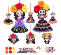 LAMEK 8pcs Halloween DIY Poke Art Kit EVA Poke-in Activité Manuelle Le Jour des Morts Loisir Créatif pour Fille Garçon Idée Cadeau Fête Anniversaire Carnaval