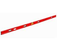 LAMEL Niveau règle 300 cm avec bulles et 4 poignées en aluminium rouge, profil renforcé.