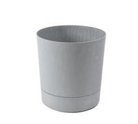 LAMELA Bac À Plantes avec Soucoupe Intégrée, Largeur 20 cm - 4,7L - Pot De Fleur Gris Aspect Béton pour Intérieur & Extérieur - Résistant Aux Intempéries & Facile À Entretenir