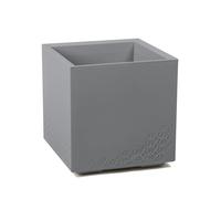 LAMELA Bac à Plantes sur roulettes 40 cm, 36 L - Pot de Fleurs en Plastique Effet béton - Cache-Pot avec Drainage - Intérieur & extérieur - Résistant aux intempéries et Facile d’Entretien, Gris