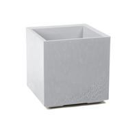 LAMELA Bac à Plantes sur roulettes 40 cm, 36 L - Pot de Fleurs en Plastique Effet béton - Cache-Pot avec Drainage - Intérieur & extérieur - Résistant aux intempéries et Facile d’Entretien, Gris Clair