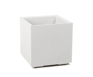 LAMELA Bac à Plantes sur roulettes 40 cm, 36 L - Pot de Fleurs en Plastique Effet béton - Cache-Pot avec Drainage - Intérieur & extérieur - Résistant aux intempéries et Facile d’Entretien, Crème