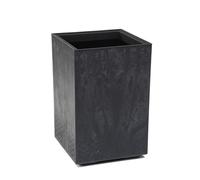 LAMELA Bac à Plantes sur roulettes Hauteur 60 cm, 36 L - Pot de Fleurs en Plastique Effet béton - Cache-Pot avec Drainage - Résistant aux intempéries et Facile d’Entretien, Noir