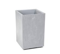 LAMELA Bac à Plantes sur roulettes Hauteur 60 cm, 36 L - Pot de Fleurs en Plastique Effet béton - Cache-Pot avec Drainage - Résistant aux intempéries et Facile d’Entretien, Gris Clair