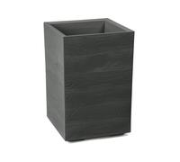 LAMELA Bac à Plantes sur roulettes Hauteur 60 cm, 36 L - Pot de Fleurs en Plastique Effet Bois - Cache-Pot avec Drainage - Résistant aux intempéries et Facile d’Entretien, Anthracite