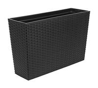 Lamela Balconiere Werbena Rattan, avec Bandes d'irrigation, en Noir