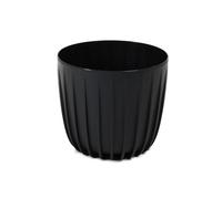 LAMELA Cache-Pot Rainuré en Plastique - Ø 13 x H 11 cm, 1 L - Léger et Robuste - Résistant et Facile d'entretien - Intérieur et Extérieur - Noir