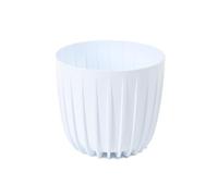 LAMELA Cache-Pot Rainuré en Plastique - Ø 18 x H 15,6 cm, 2,9 L - Léger et Robuste - Résistant et Facile d'entretien - Intérieur et Extérieur - Blanc