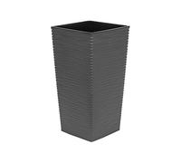 Lamela Haut 57 cm Pot de Fleur en Plastique Finezja sculpté, en Graphite