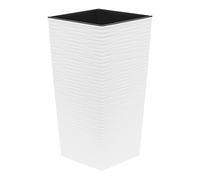Lamela Haut 75 cm Pot de Fleur en Plastique Finezja sculpté, en Blanc