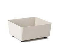 LAMELA Jardinière Carrée avec Pieds Élégants - Bac À Fleurs Beige en Plastique Robuste 28,5 x 28,5 cm, 7,5L - Résistant Aux Intempéries & Facile À Entretenir - pour Intérieur & Extérieur