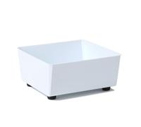 Jardinière Carrée avec Pieds Élégants - Bac À Fleurs Blanc en Plastique Robuste 28,5 x 28,5 cm, 7,5L - Résistant Aux Intempéries & Facile À Entretenir - pour Intérieur & Extérieur