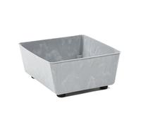 LAMELA Jardinière Carrée avec Pieds Élégants - Bac À Fleurs Gris Aspect Béton en Plastique Robuste 28,5 x 28,5 cm, 7,5L - Résistant Aux Intempéries & Facile À Entretenir - pour Intérieur & Extérieur