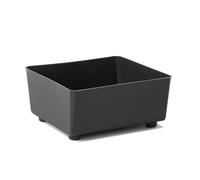 LAMELA Jardinière Carrée avec Pieds Élégants - Bac À Fleurs Noir en Plastique Robuste 28,5 x 28,5 cm, 7,5L - Résistant Aux Intempéries & Facile À Entretenir - pour Intérieur & Extérieur
