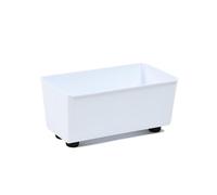 LAMELA Jardinière Rectangulaire avec Pieds Élégants - Bac À Fleurs Blanc en Plastique Robuste 28,5 x 17 cm, 4,2L - Résistant Aux Intempéries & Facile À Entretenir - pour Intérieur & Extérieur