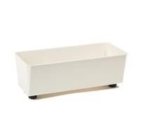 LAMELA Jardinière Rectangulaire avec Pieds Élégants - Bac À Fleurs Crème en Plastique Robuste 37 x 17 cm, 6L - Résistant Aux Intempéries & Facile À Entretenir - pour Intérieur & Extérieur