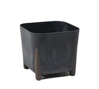 Lamela Plastique Pot de Fleurs sur Pieds, Ø 21 cm, 6 L - Noir Aspect Béton