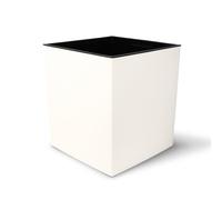 Lamela Pot carré Plastique 40 cm - Bac Inclus 40 L Strié - Crème