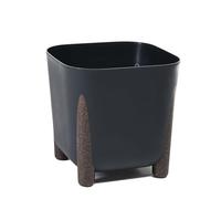 LAMELA Pot de Fleurs avec Drainage 21 cm, 6L - Pot sur Pieds Stylés - Plastique Intérieur et Extérieur, Noir