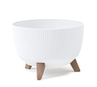 Lamela Pot de fleurs Roma avec insert empêchant les débordements d'eau | Pot de fleurs, herbes aromatiques | Conteneur | Boîte de rangement décorative | Blanc