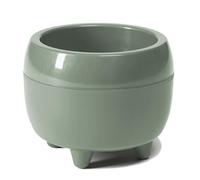 LAMELA Pot de Fleurs Rond Ø 30 cm, 6,5 L - Design élégant avec Pieds - Pot en Plastique résistant avec Trou de Drainage - Intérieur & extérieur - Vert