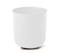 LAMELA Pot de Fleurs Rond sur Pieds - Plastique Robuste - Ø 19 cm x H 21 cm, 4,5 L - Résistant et Facile d'entretien - Intérieur et Extérieur - Blanc