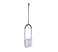 LAMELA Pot Suspendu en Plastique Rayé - Suspension Robuste - Ø 18 cm x H 17,3 cm, 2,3 L - Hauteur Réglable & Résistant - Intérieur et Extérieur - Blanc