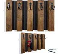 Lamelle porte-clés Portemanteau bois MDF, crochet, patère, crochet mural, inox, portemanteau mural, panneau de vestiaire, pour hall, chambre d'enfant, chambre à coucher