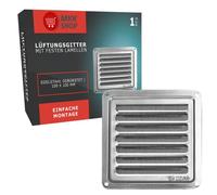 Lamellen Edelstahl Lüftungsgitter 100 x 100 mm Wetterschutz Zu- Abluft Schlit...