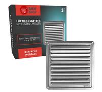Lamellen Edelstahl Lüftungsgitter 150 x 150 mm Wetterschutz Zu- Abluft Schlit...