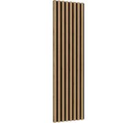Lamelles murales XL aspect chêne sur fond noir mat, collection CLARA