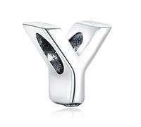 LaMenars 925 Argent Initiale Lettre Charmes A-Z Alphabet Perle pour Bracelets Pendentif Charme pour Femme Bracelets & Colliers Saint Valentin Fête des Mères Anniversaire Cadeau de Noël