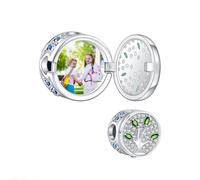 LaMenars 925 argent sterling perle personnalisée bracelet breloque photo breloque cadeau d'anniversaire pour famille amis
