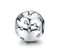 LaMenars Breloque Femme Argent Sterling 925 Charms et Perles avec 12 Constellations Charme Compatible pour Pandora & Européen Bracelet Collier (GEMEAUX (21 mai - 21 juin))