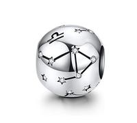 LaMenars Breloque Femme Argent Sterling 925 Charms et Perles avec 12 Constellations Charme Compatible pour Pandora & Européen Bracelet Collier (BALANCE (23 septembre - 22 octobre))