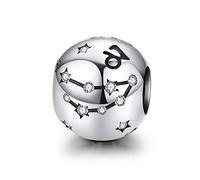 LaMenars Breloque Femme Argent Sterling 925 Charms et Perles avec 12 Constellations Charme Compatible pour Pandora & Européen Bracelet Collier (CAPRICORNE (21 décembre - 19 janvier))