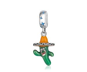 LaMenars Charme Breloque Glow in the dark Cactus Evil Argent Sterling 925 Femmes Charms et Perles avec 5A Zircone Compatible pour Européen Bracelets Collier saison des diplômes
