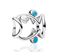 LaMenars Charme Breloque Openwork Fish Argent Sterling 925 Femmes Charms et Perles avec 5A Zircone Compatible pour Européen Bracelets Collier saison des diplômes