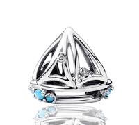 LaMenars Charme Breloque Turquoise Sailboat Beads Argent Sterling 925 Femmes Charms et Perles avec 5A Zircone Compatible pour Européen Bracelets Collier saison des diplômes