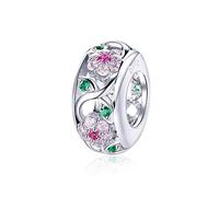 LaMenars Femme Argent Sterling 925 Charms et Perles Modèle Fleur de Printemps Breloque Charme pour Chamilia Européen Bracelet Collier