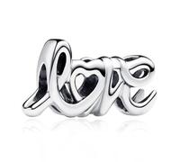 LaMenars Handwritten Love Charm Trio Charm pour Bracelets en Argent Sterling 925 pour Femme Mother's Day Birthday Anniversary Jewelry for Girls Wife