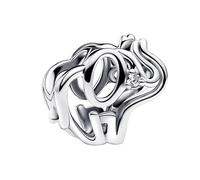 LaMenars Openwork Elephant Charm pour Bracelets perles en Argent 925 Breloques pour Femmes Bijoux pour la Fête des Mères Anniversaire pour Filles épouse